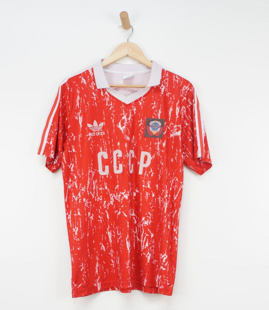 VINTAGE Soviet Union Football Shirt 1988 Adidas Home Russia CCCP USSR Jersey  L
