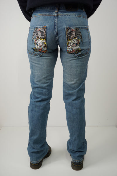 Vintage Ed Hardy Embroidered Jeans