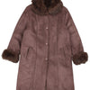 Faux Fur Trim Afghan Coat (Size L)