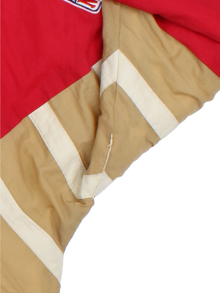 90's Starter San Francisco 49ers Red Hooded Jacket (Size L)