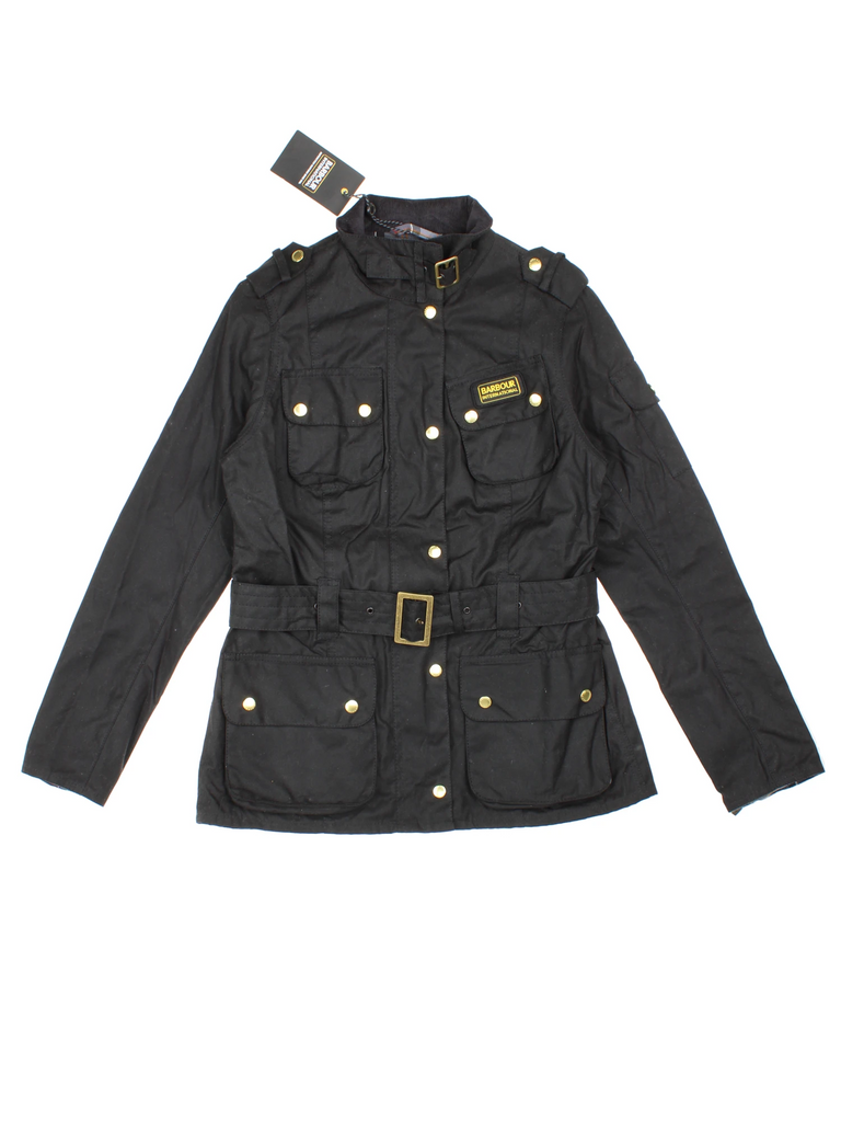 Barbour international wax BlackレディースUK8 Barbour International Women's International Wax Jacket