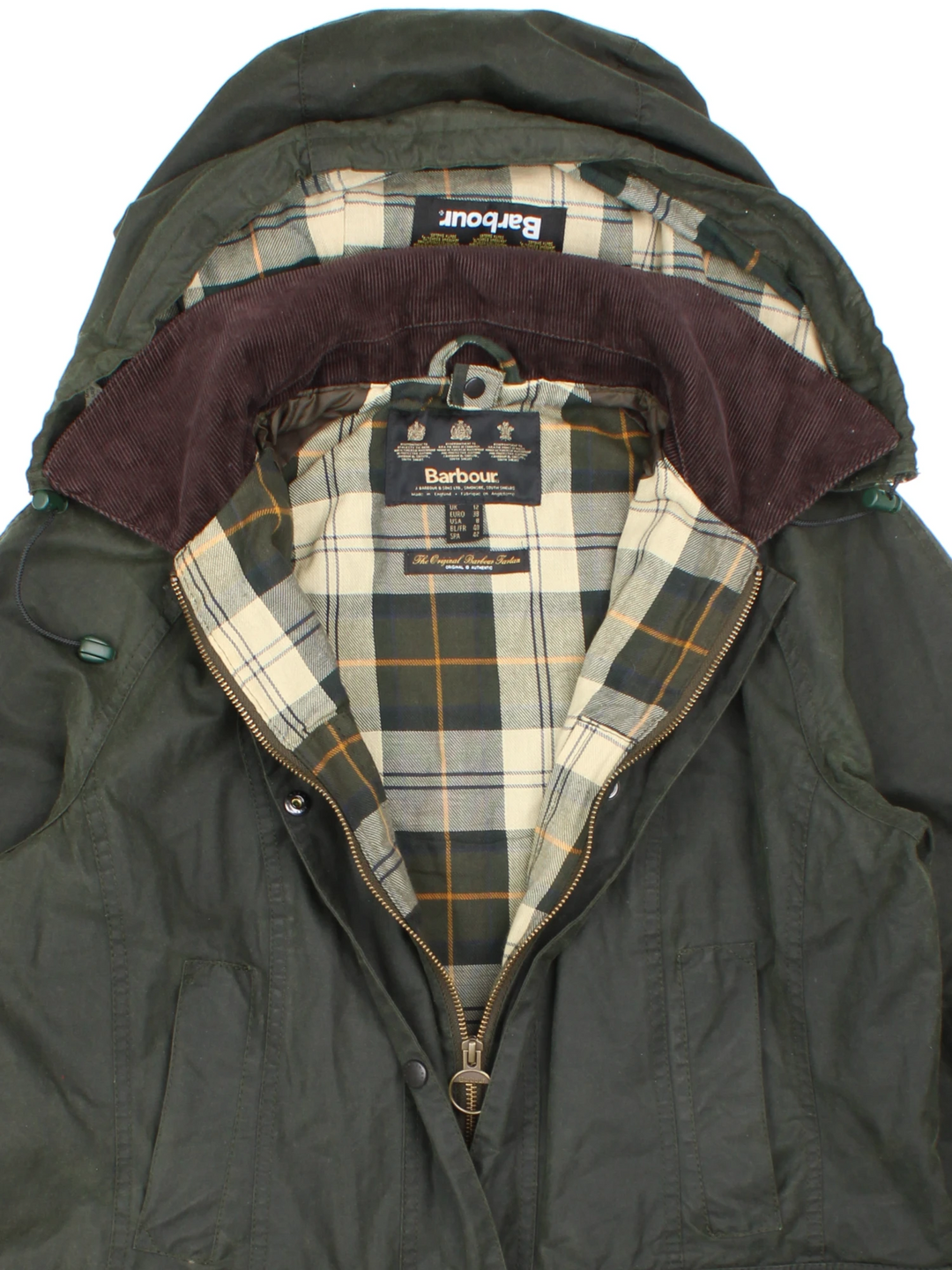 Barbour Hooded Wax Jacket (Size M)