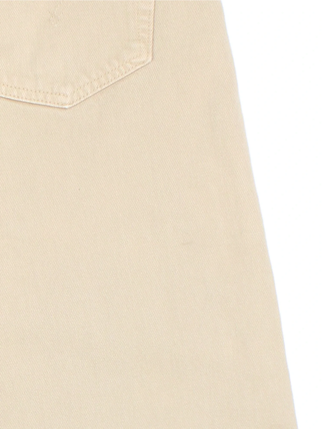 Levi Strauss 501 Jeans in tan colourway with multiple pockets and the logo embroidered on the back.