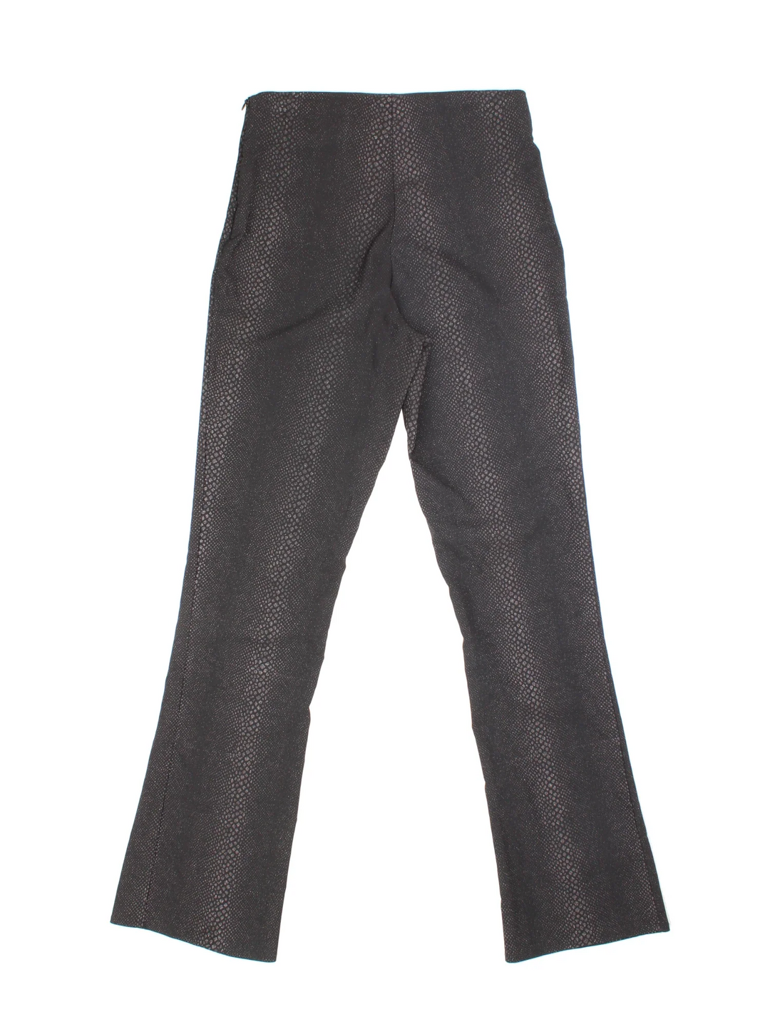 Y2K Snake Print Glitter Pants in black colourway with glittery snake skin patterning and a slight flare to the leg.