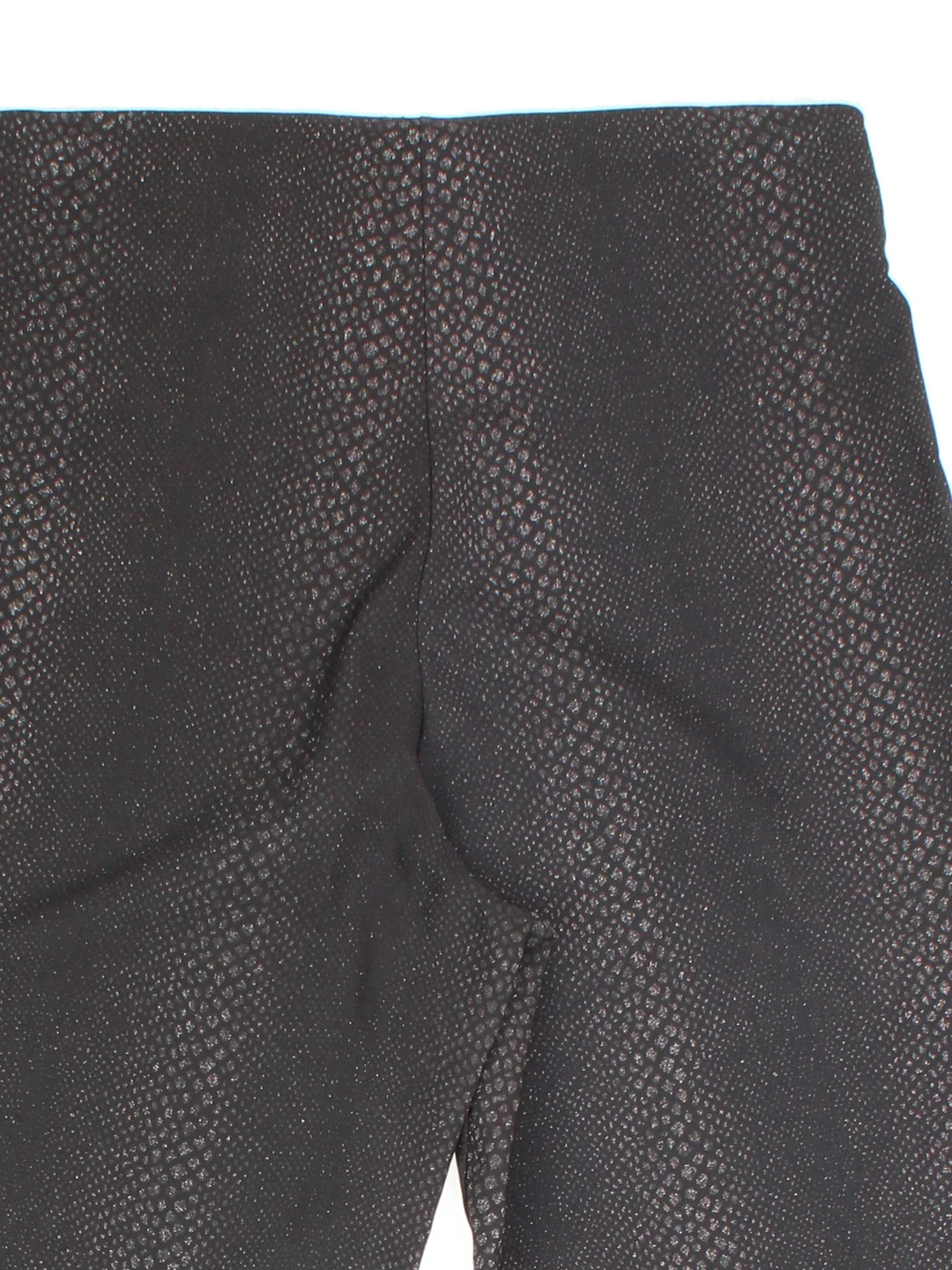 Y2K Snake Print Glitter Pants in black colourway with glittery snake skin patterning and a slight flare to the leg.