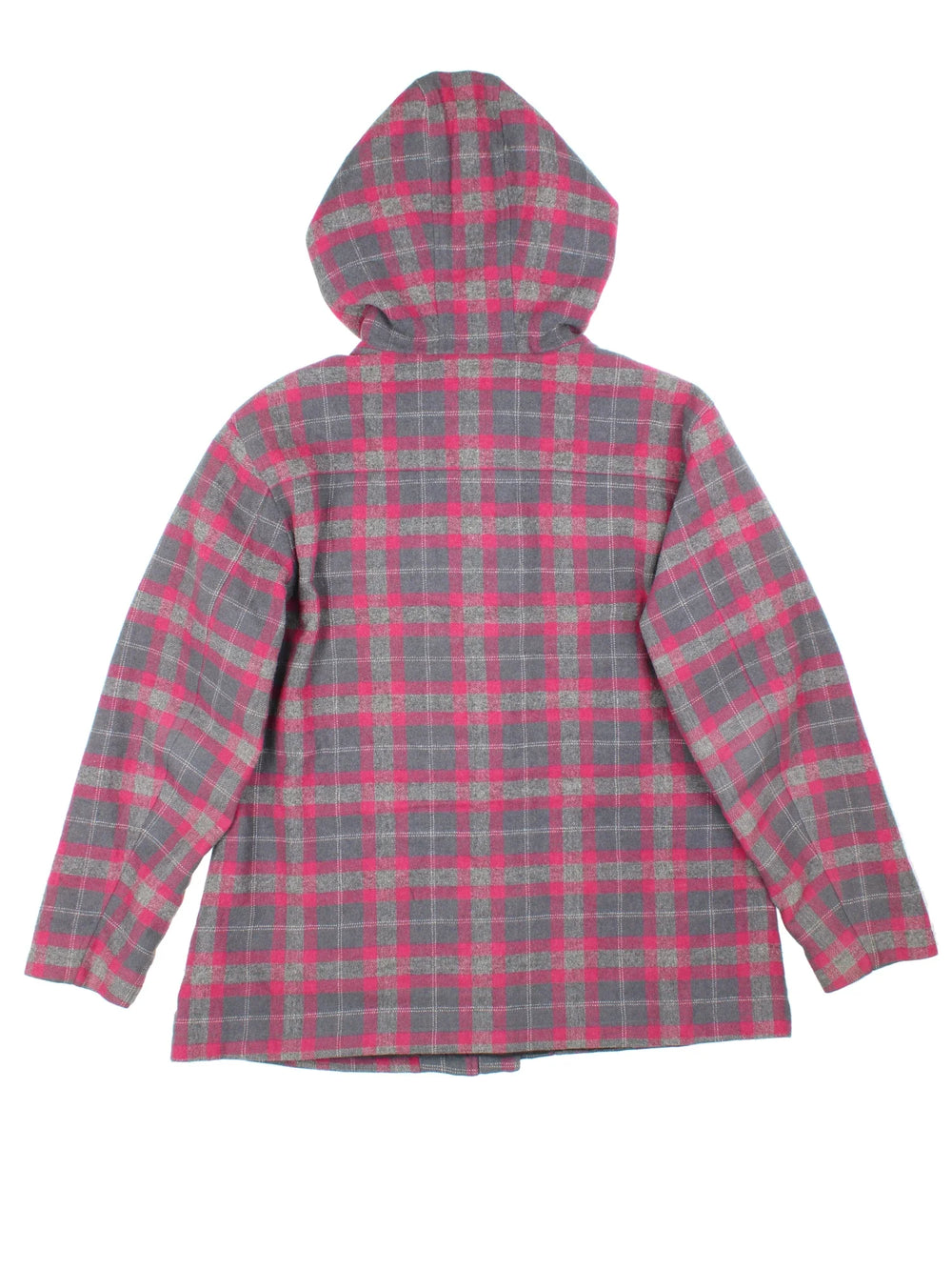 Carhartt Camden Wool Parka in a grey/pink colourway. Zips up and has multiple pockets, hooded, with branding embroidered on the front/hood.
