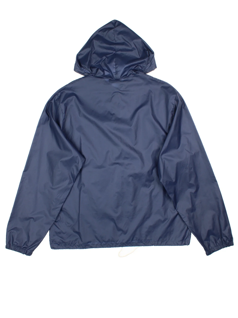 80's Lacoste Izod Windbreaker Jacket in a blue colourway. Half zip up closure, has pouch pocket, hooded, and the logo embroidered on the front.