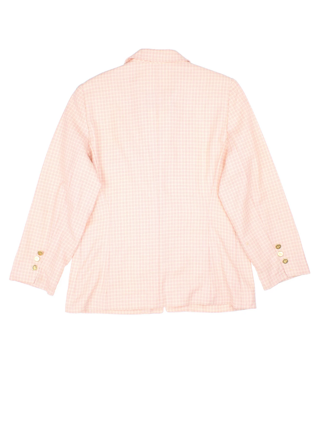 Vintage Burberry Blazer in a pink plaid pattern colourway. Zips up and has multiple pockets.