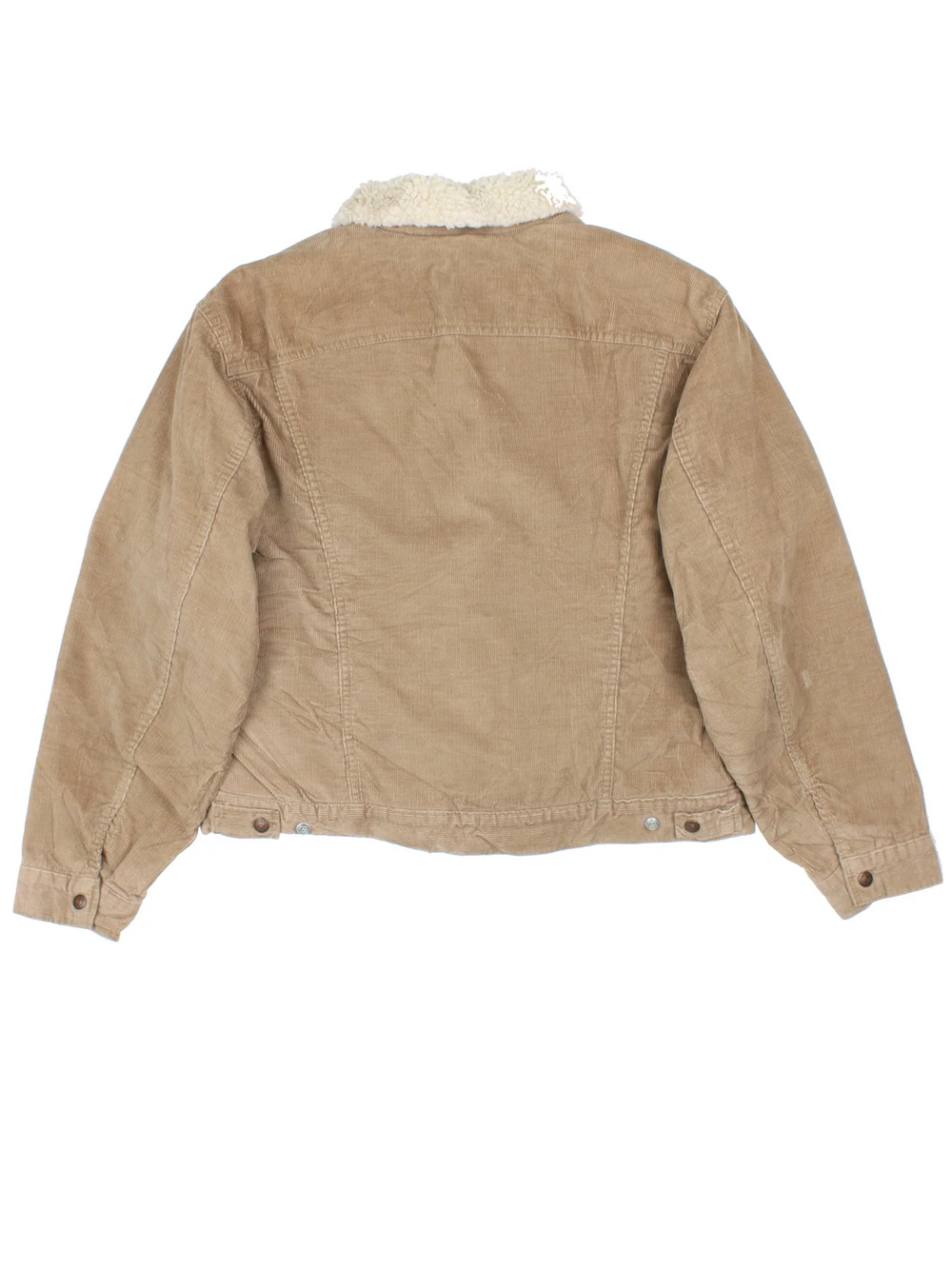 Vintage Levi Strauss Corduroy Jacket in a tan colourway. Buttons up and has multiple pockets and sherpa insulated lining.
