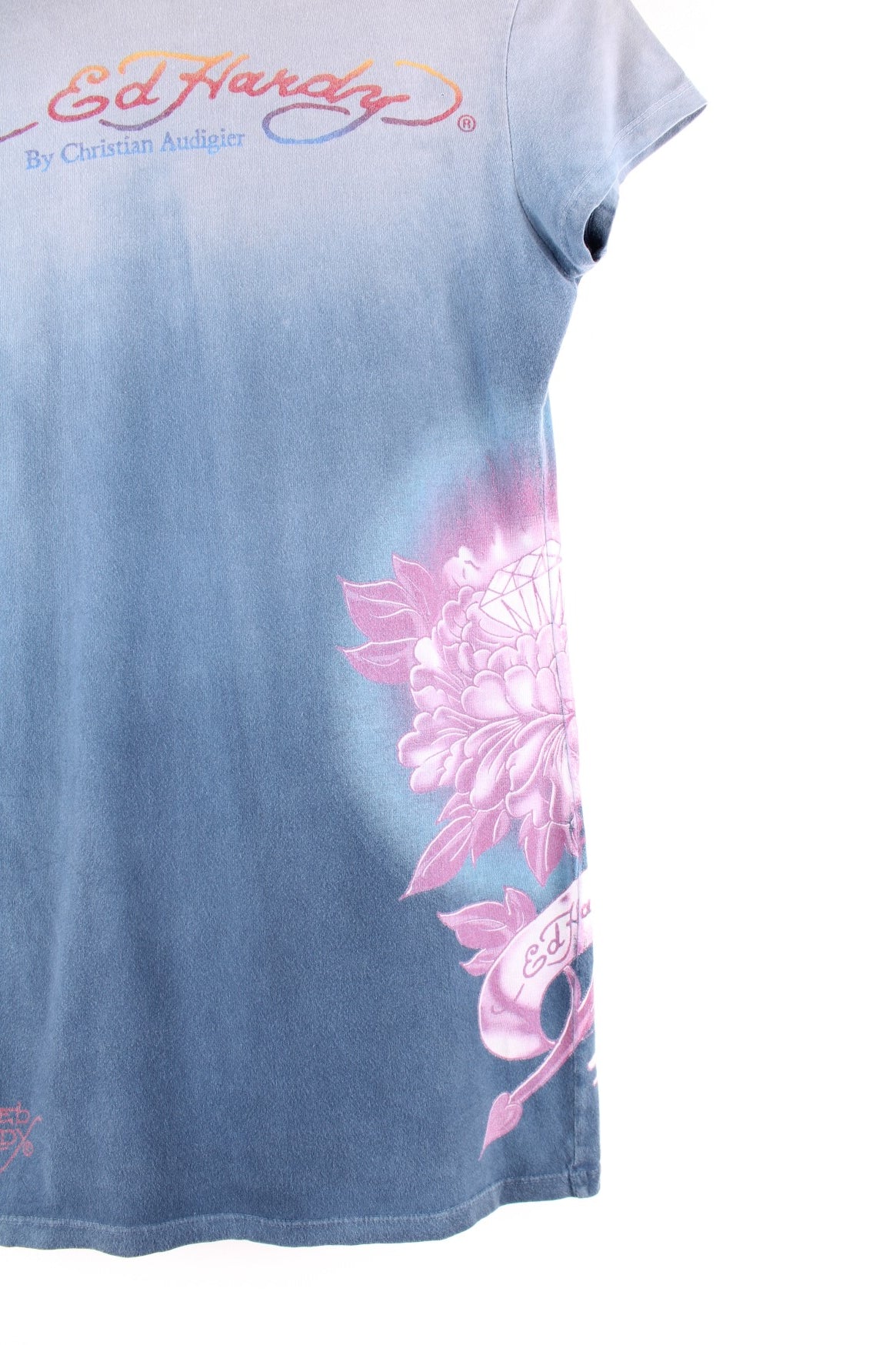 トップス y2k Ed Hardy skull rhinestone polo shirt Y2K Ed Hardy Skull T-Shirt (Size M) – VintageFolk