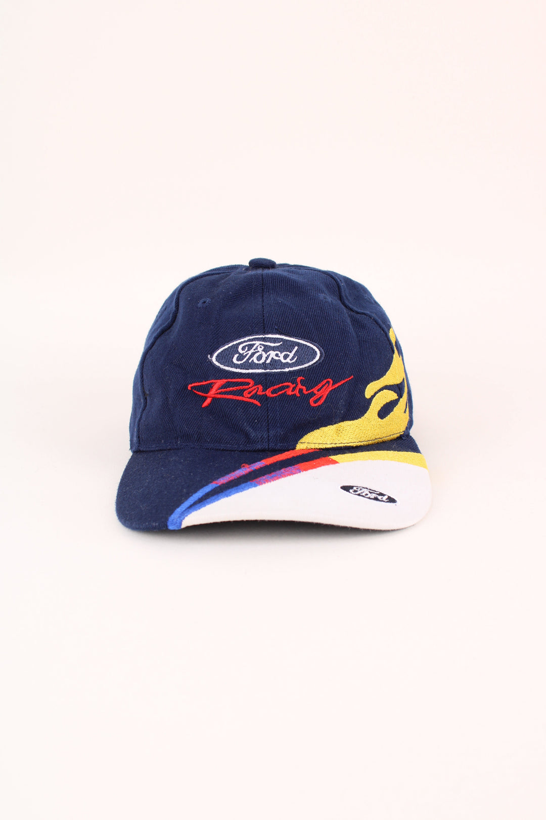 Ford Nascar Racing Cap in a blue colourway with the logo embroidered on the front, and has adjustable velcro strap at the back.