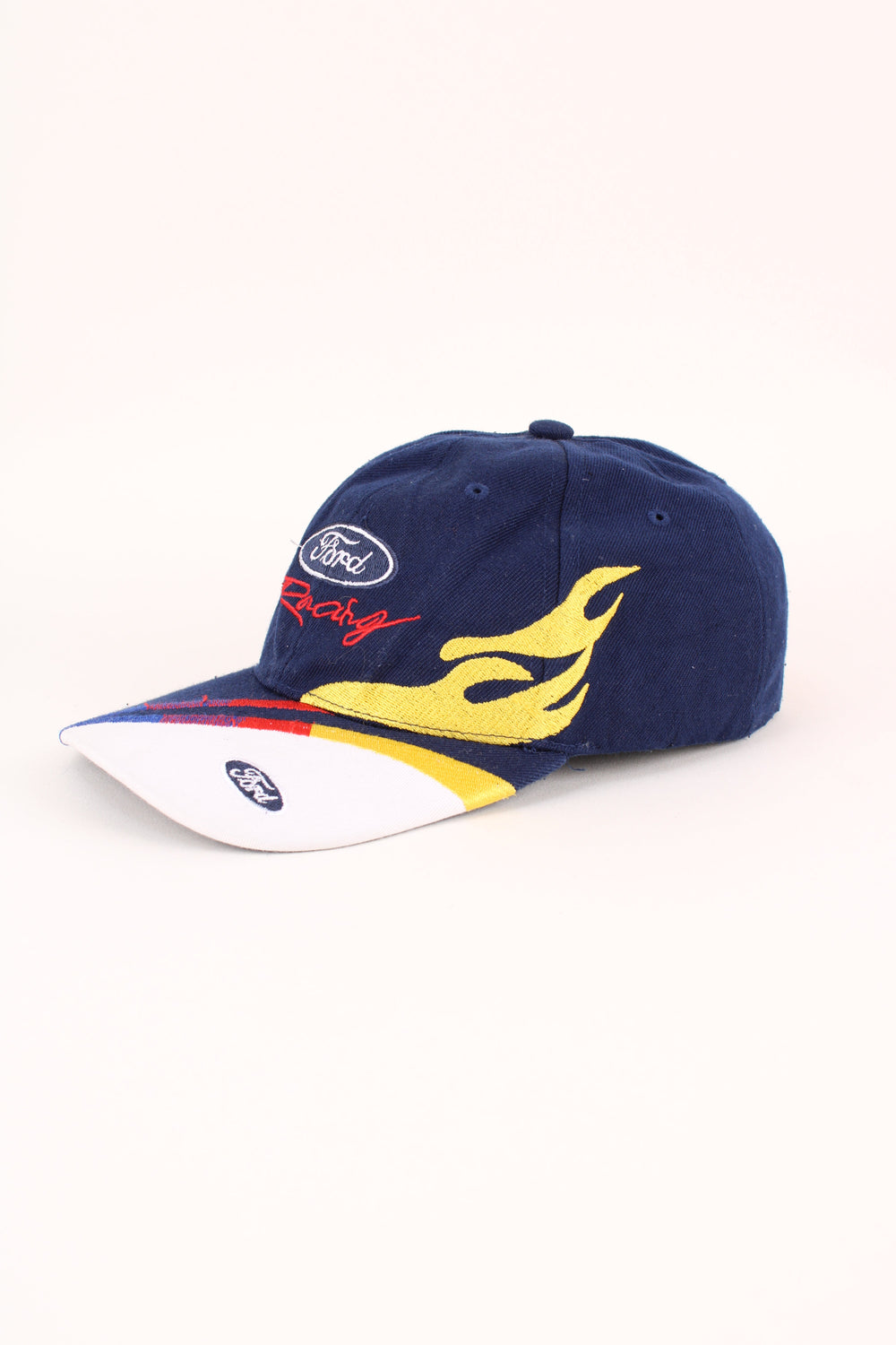 Ford Nascar Racing Cap in a blue colourway with the logo embroidered on the front, and has adjustable velcro strap at the back.