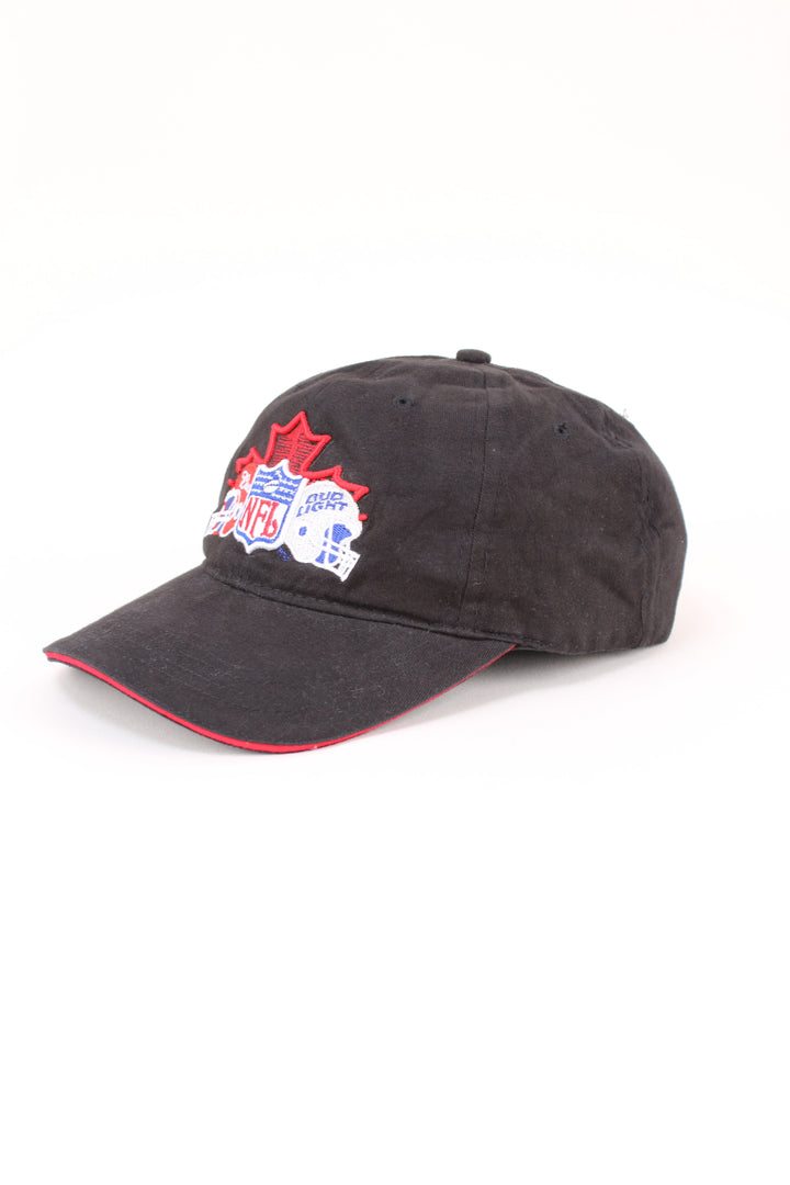 Bud Light NFL Cap in a black colourway with the logo embroidered on the front, and has adjustable velcro strap at the back.