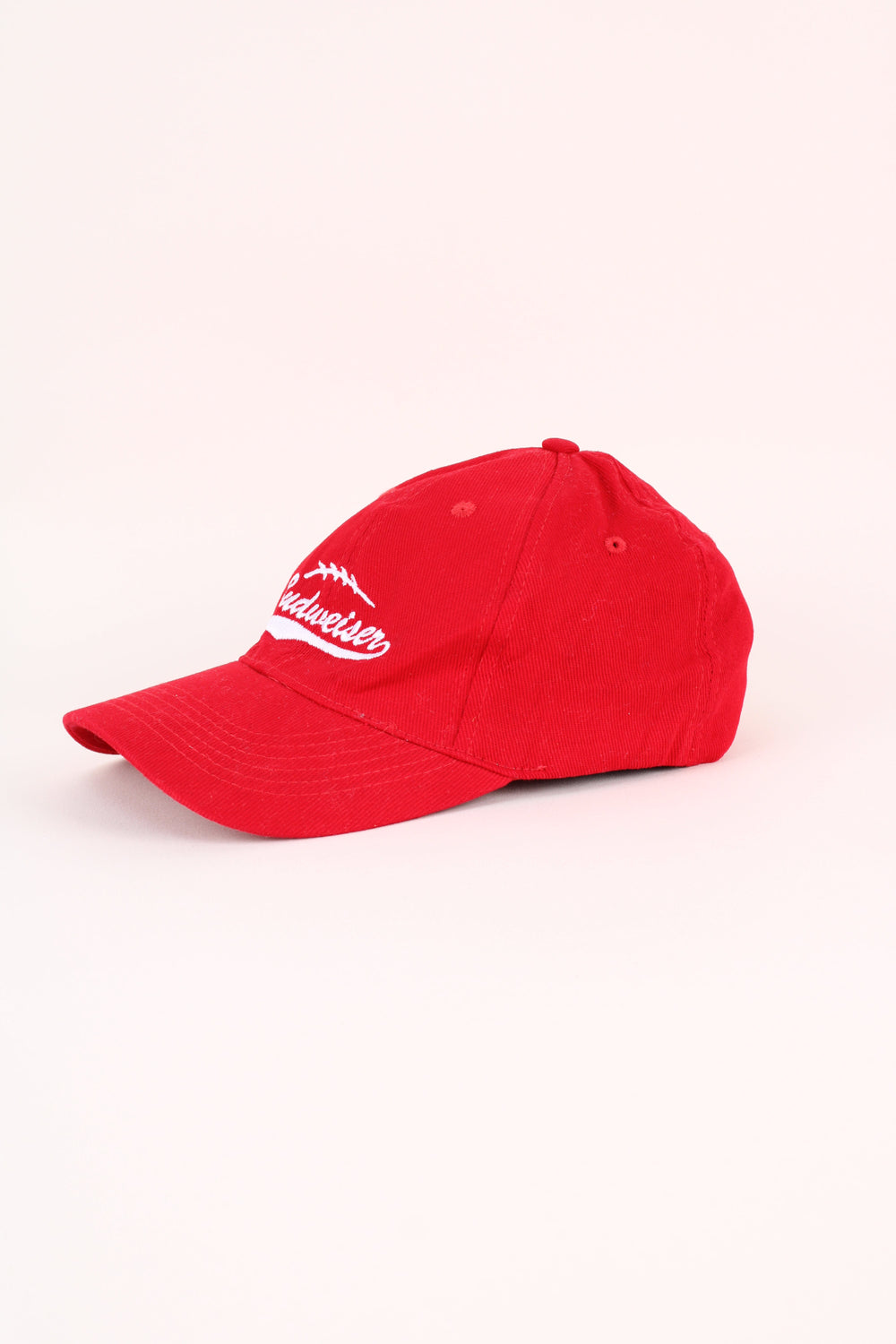 Budweiser NFL Cap in a red colourway with the logo embroidered on the front/back, and has a spandex stretch lining.