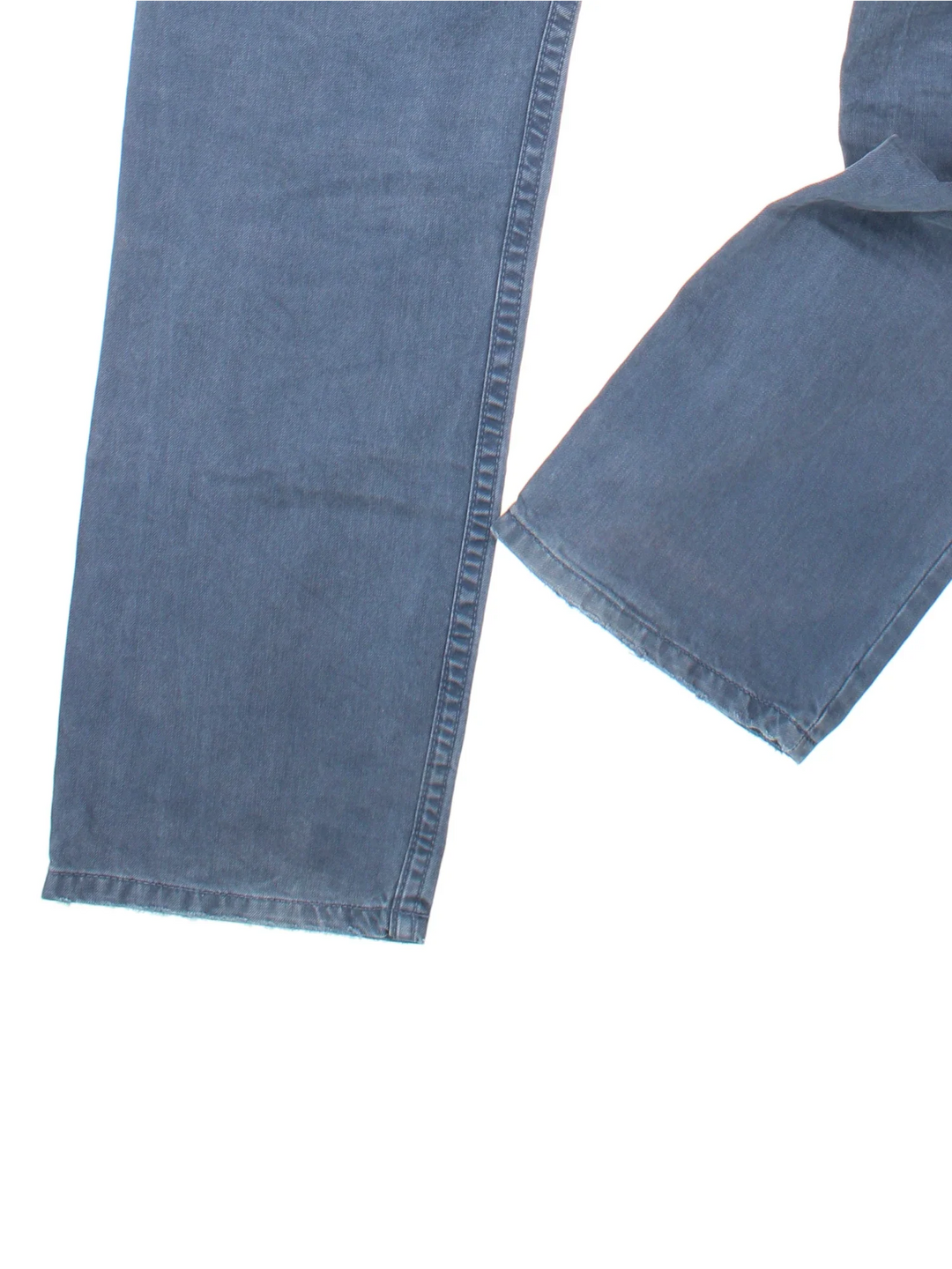 Carhartt Trousers in a blue colourway with multiple pockets and the logo embroidered on the back.