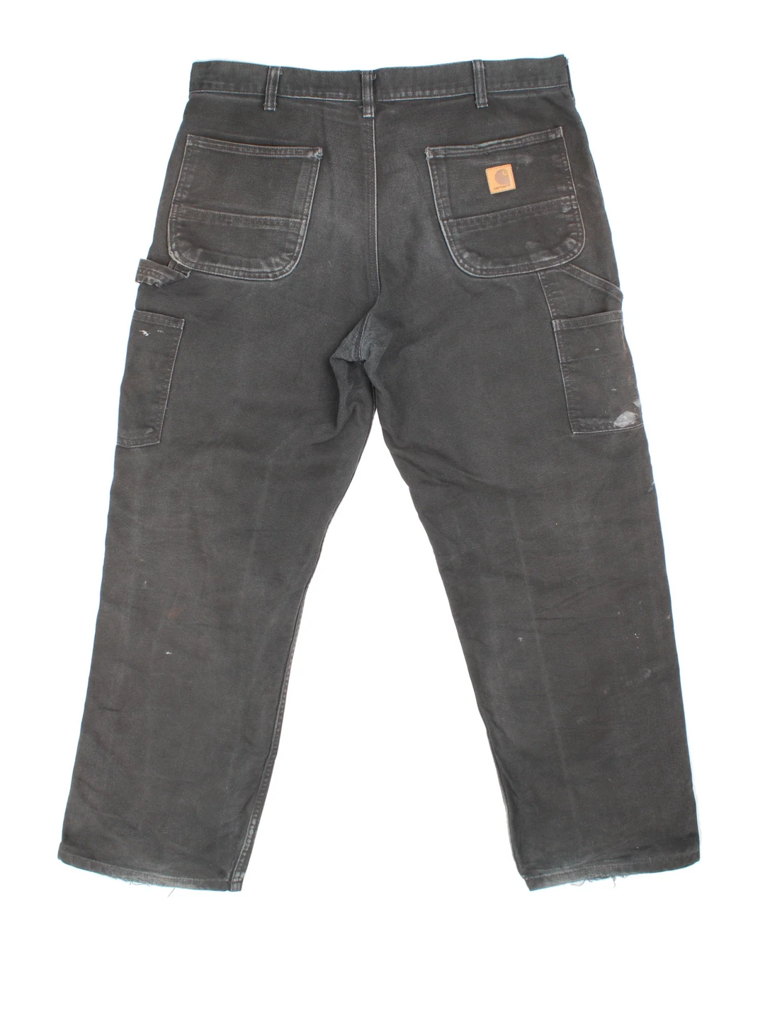 Carhartt Carpenter Jeans in a black colourway with multiple pockets and the logo embroidered on the back.