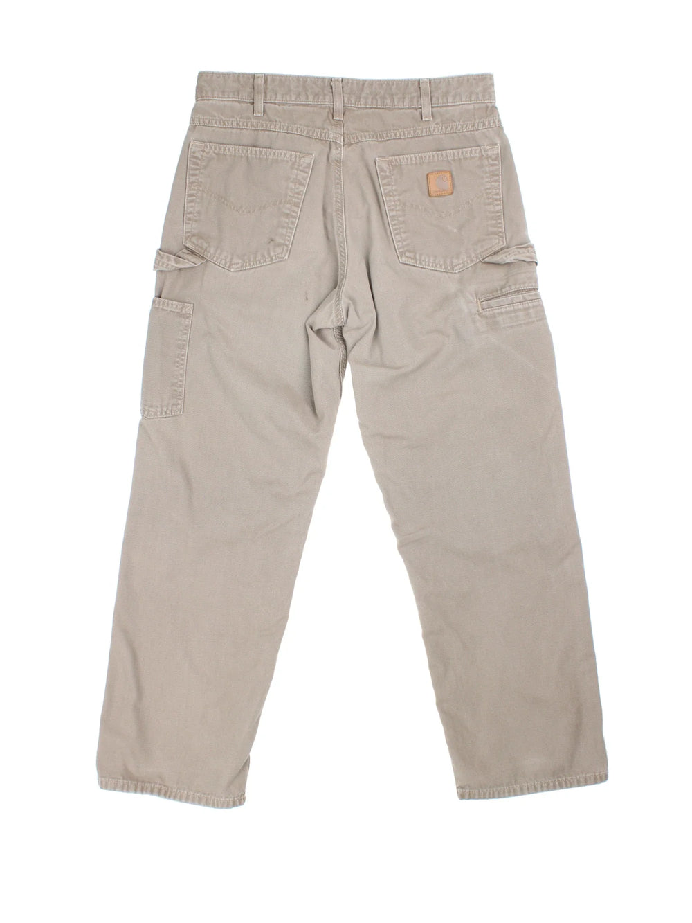 Carhartt Carpenter Jeans in a brown colourway with multiple pockets and the logo embroidered on the back.