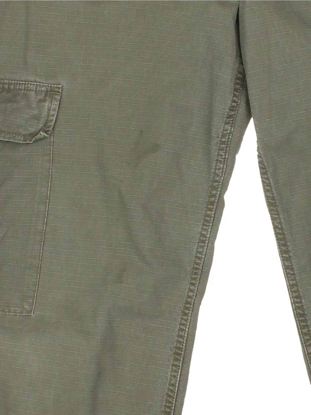 Carhartt Cargo Trousers in a green colourway with multiple pockets and the logo embroidered on the back.