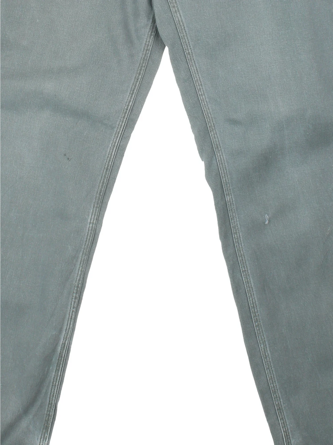 Carhartt Trousers in a faded blue colourway with multiple pockets and the logo embroidered on the back.