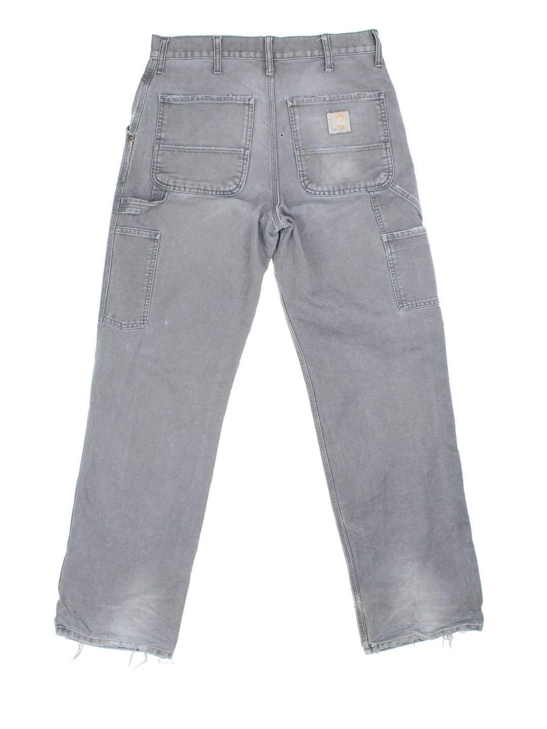 Carhartt Carpenter Jeans in a grey colourway with multiple pockets and the logo embroidered on the back.