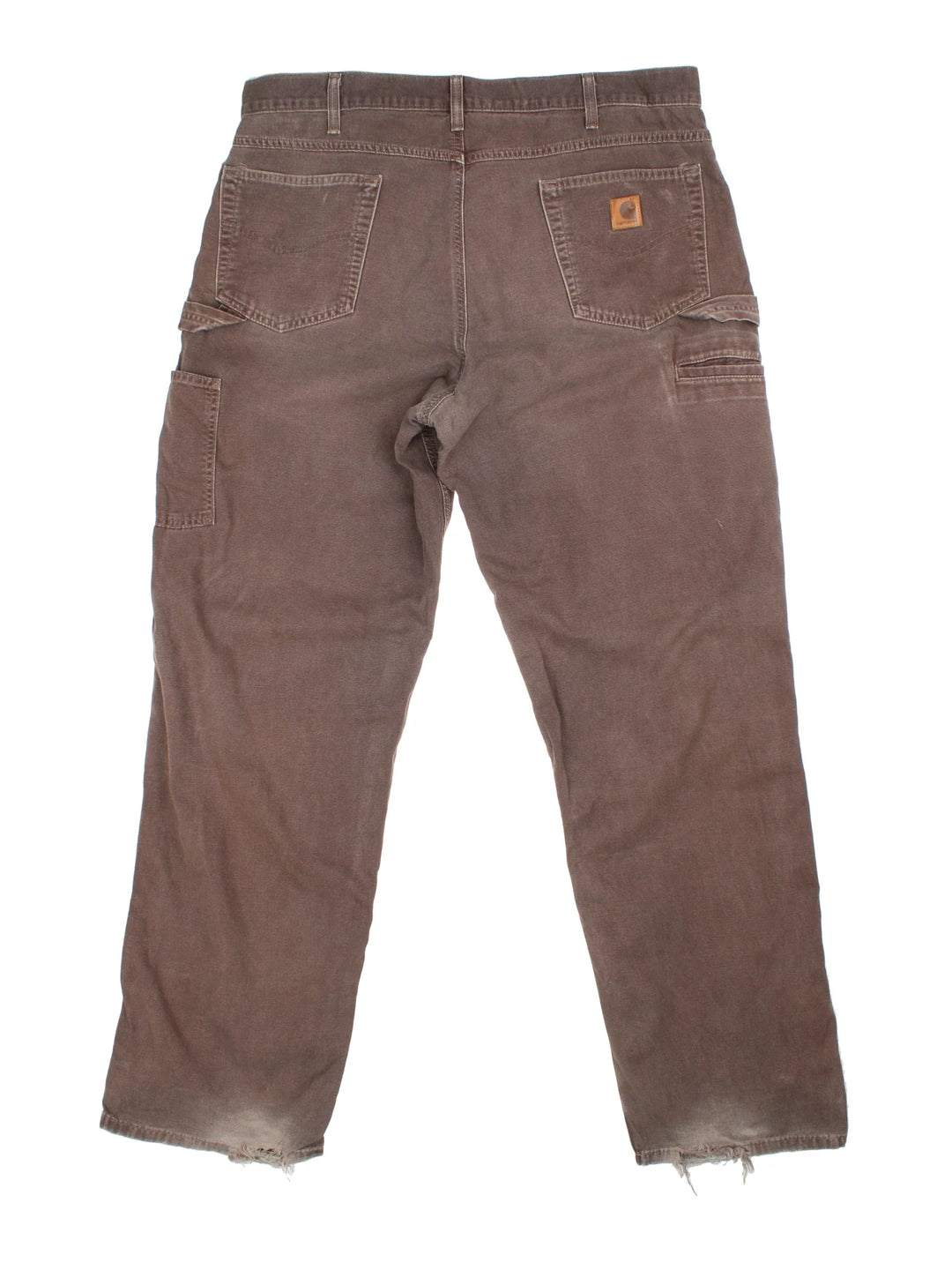 Carhartt Carpenter Jeans in a brown colourway with multiple pockets and the logo embroidered on the back.