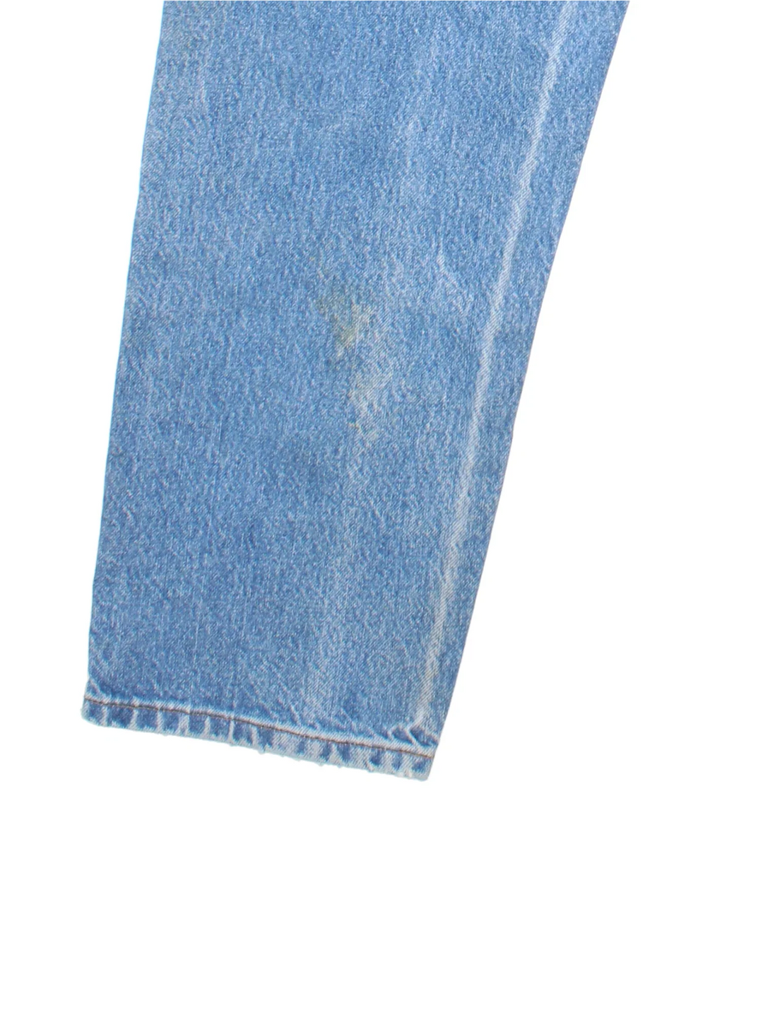 Carhartt Jeans in a blue colourway with multiple pockets and the logo embroidered on the back.