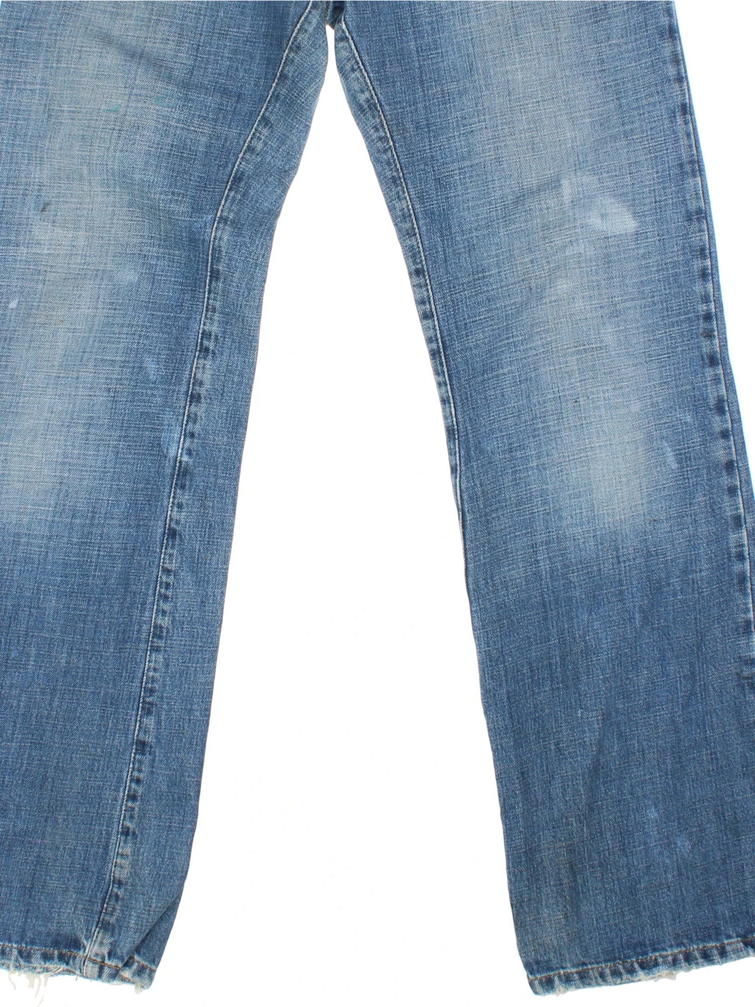 Carhartt Jeans in a blue colourway with multiple pockets and the logo embroidered on the back.