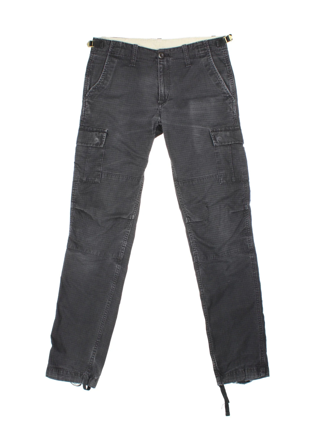 Carhartt Cargo Trousers in a black colourway with multiple pockets and the logo embroidered on the back.