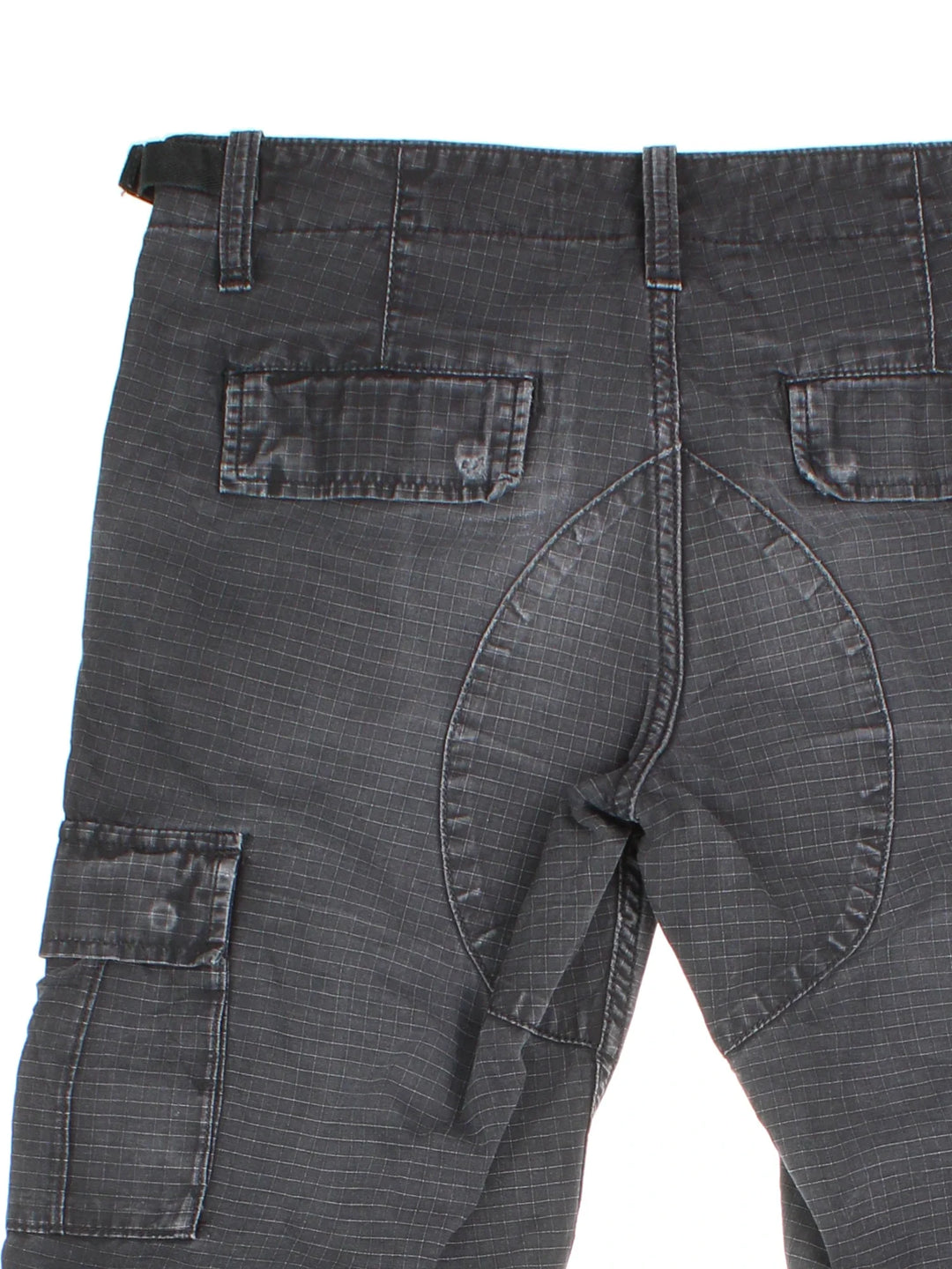 Carhartt Cargo Trousers in a black colourway with multiple pockets and the logo embroidered on the back.