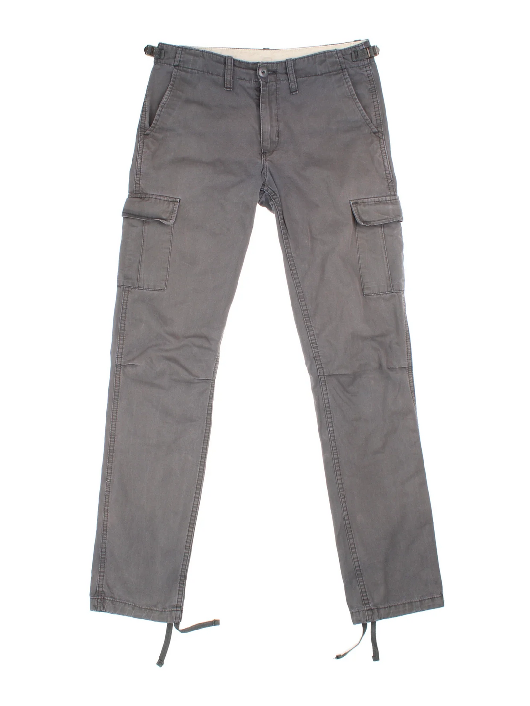 Carhartt Cargo Trousers in a grey colourway with multiple pockets and the logo embroidered on the back.