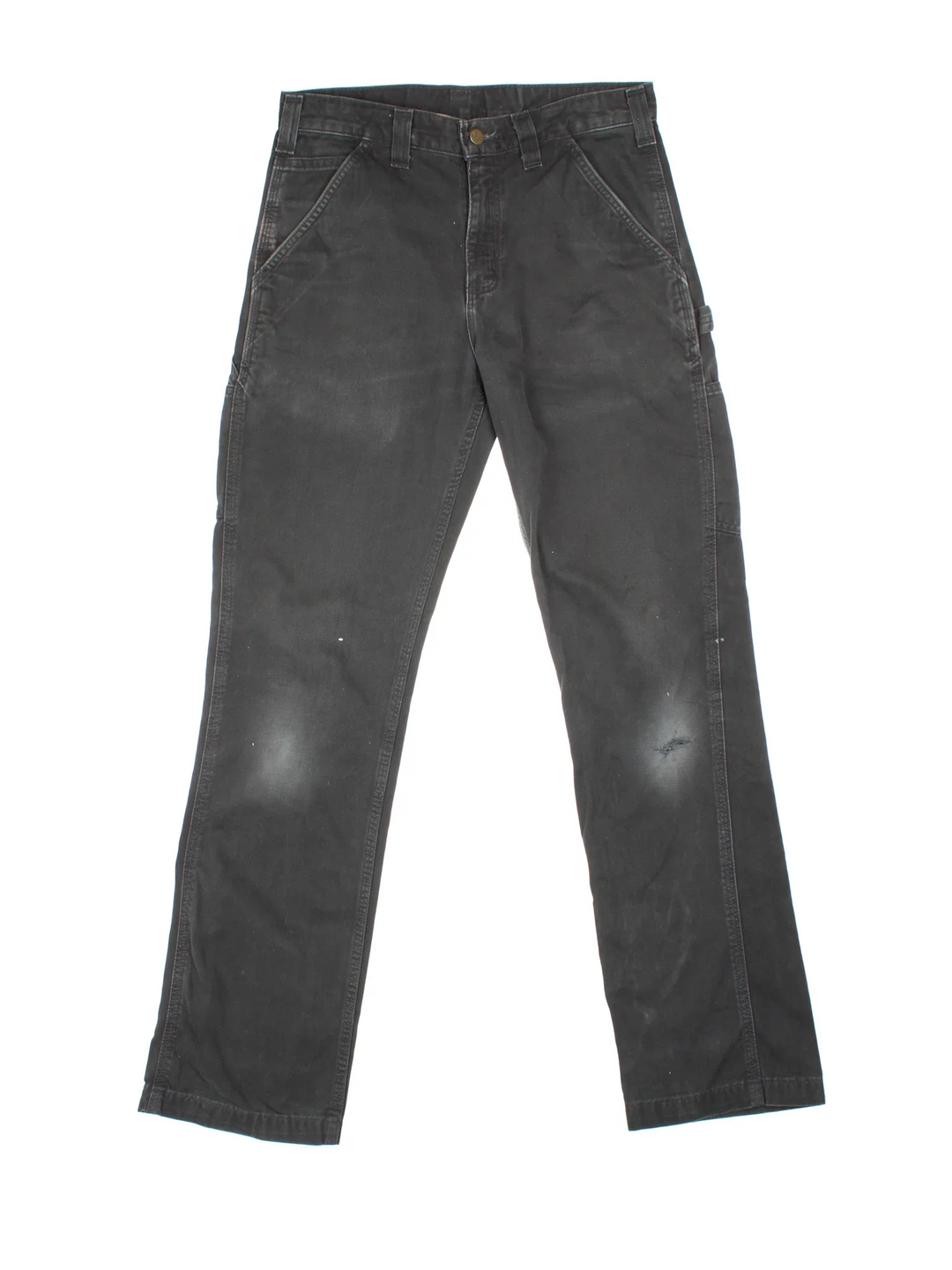Carhartt Carpenter Trousers in a black colourway with multiple pockets and the logo embroidered on the back.