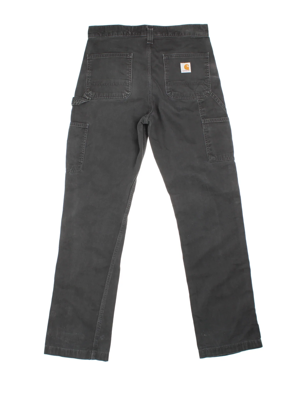 Carhartt Carpenter Trousers in a black colourway with multiple pockets and the logo embroidered on the back.