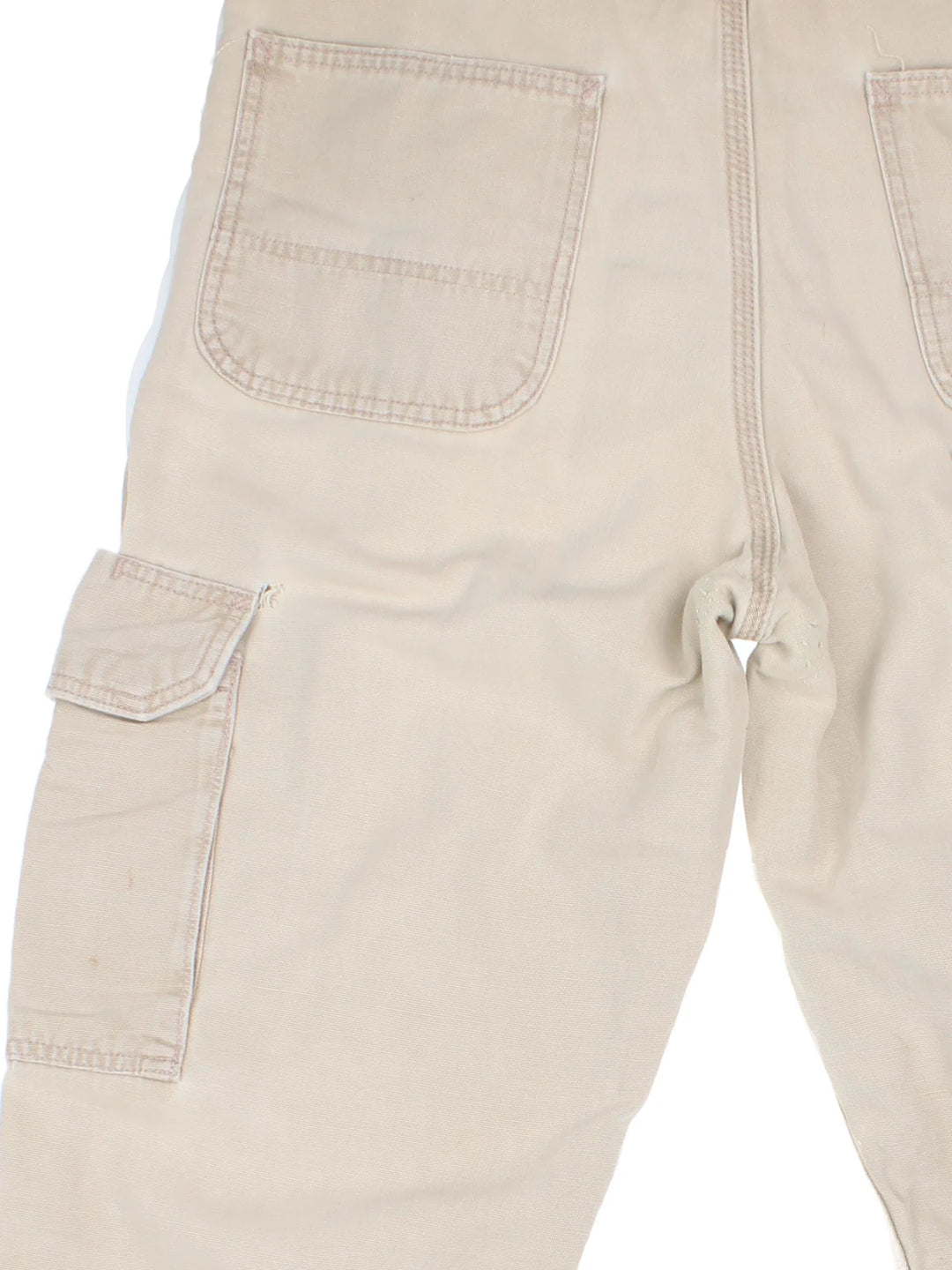 Carhartt Cargo Trousers in a tan colourway with multiple pockets and the logo embroidered on the back.