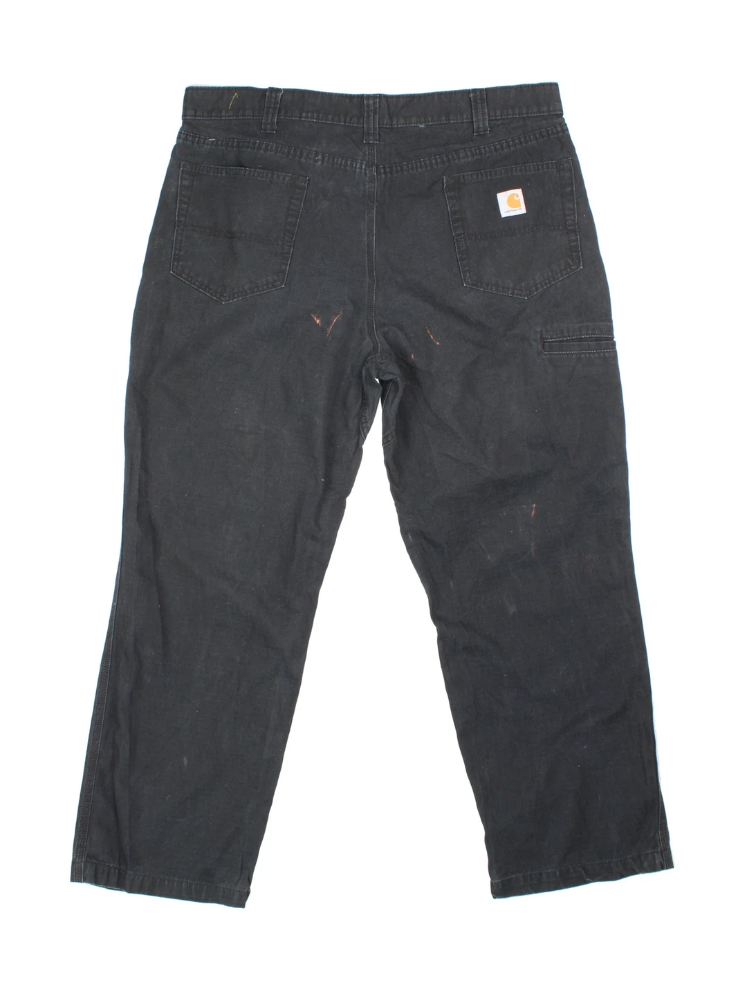 Carhartt Trousers in a black colourway with multiple pockets and the logo embroidered on the back.