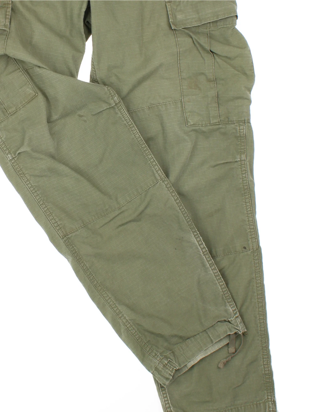 Carhartt Cargo Trouser in a green colourway with multiple pockets and the logo embroidered on the back.