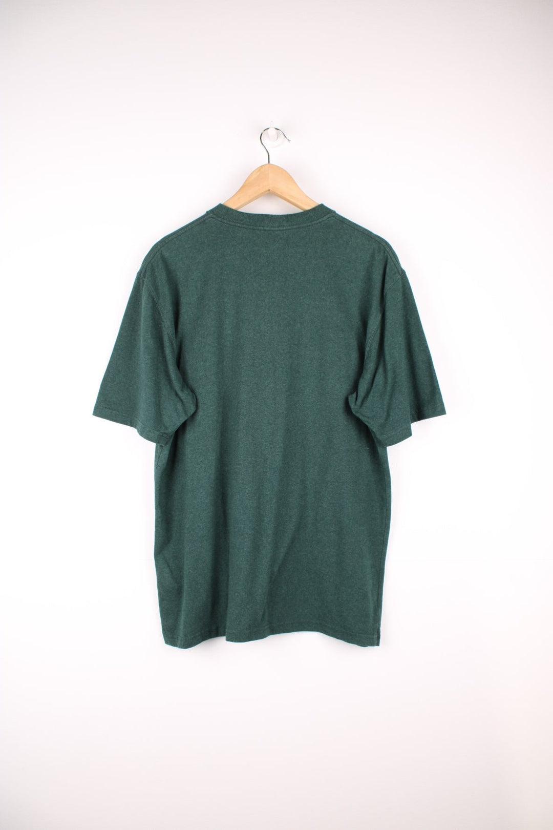 Carhartt green original fit t-shirt with orange spell-out graphic on the front