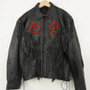 Etches Leather Rose Fringe Jacket