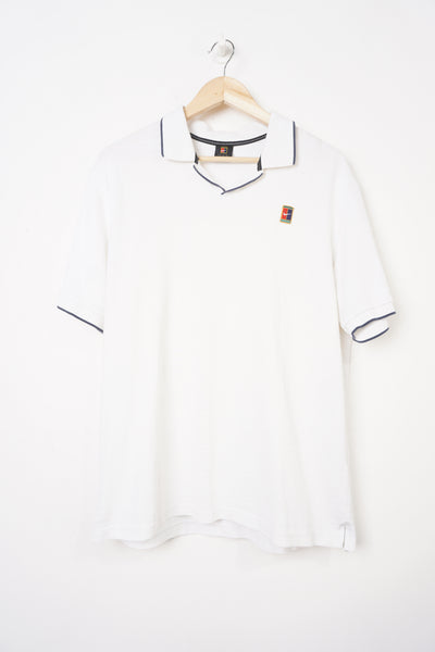 00's Nike white polo shirt with embroidered swoosh logo on the chest