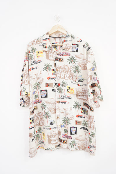 Vintage ESPN Zone all over print button up shirt 