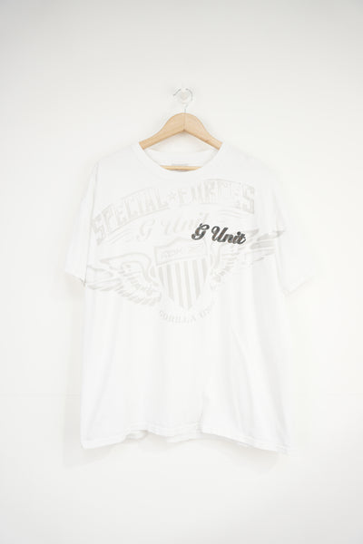 Vintage white Reebok t-shirt with all over spell-out graphic print 