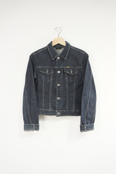 Vintage Diesel dark wash denim button up jacket with chest pockets 