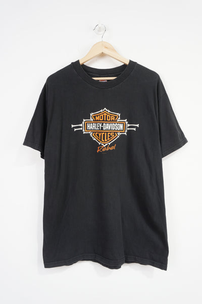 Vintage 2000's Harley Davidson Pittsburgh, Pa t-shirt with spell-out graphic on the back