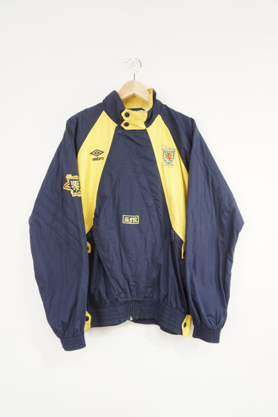 Vintage 1990-92 Scotland x Umbro lightly padded jacket with embroidered badges on the chest, sleeve and back 