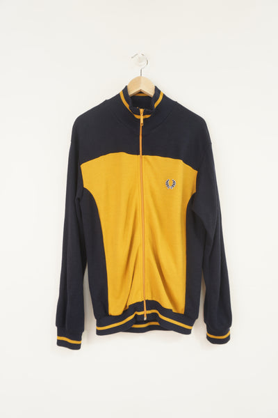 Vintage Fred Perry zip through cotton track jacket with embroidered logo on the chest