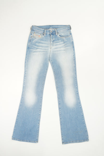 Vintage Y2K light wash Diesel, bootcut jeans with embroidered logo on the pocket