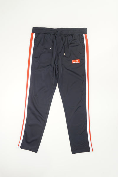 Navy blue Sergio Tacchini satin track pants with ribbon down the leg