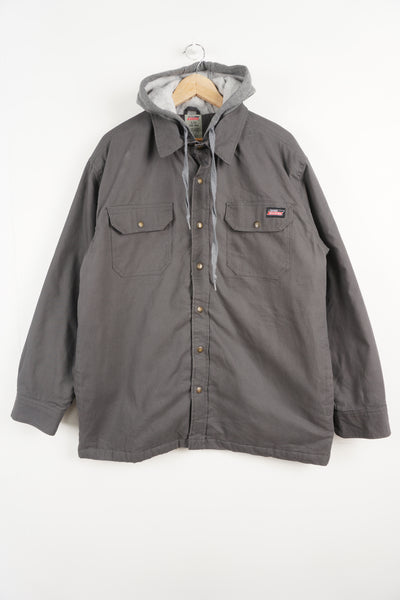 Dickies grey hooded workwear jacket with embroidered logo on the chest