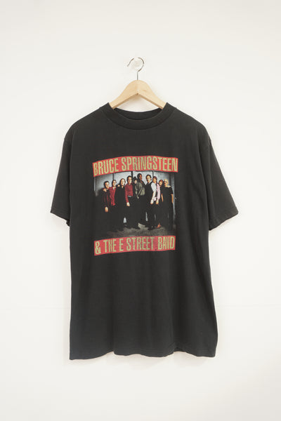 Vintage1999 Bruce Springsteen black cotton tour t-shirt with spell-out graphic on the front and tour dates on the back 