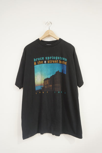 Vintage 1999 Bruce Springsteen & The E Street Band black cotton tour t-shirt with spell-out graphic on the front and tour dates on the back 