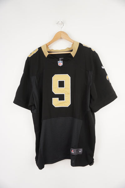 Vintage black and gold Nike #9 Drew Brees NFL jersey   good condition - Marks on one of the shoulder patches